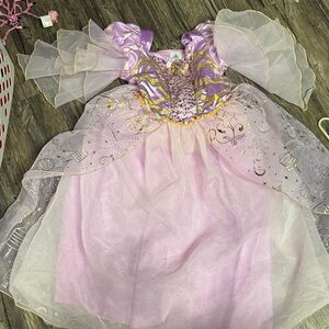 Disney Tangled Princess Dress with Gold Accents